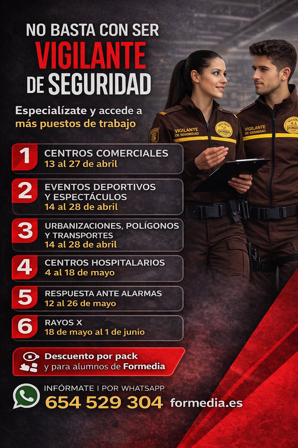 Pack de 6 Cursos Específicos de Vigilancia - Formedia Formación