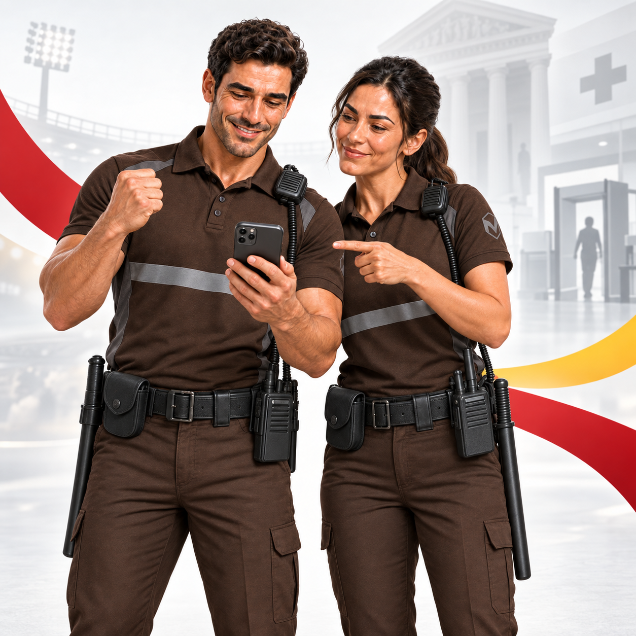 Dos vigilantes preparados para una nueva oportunidad profesional